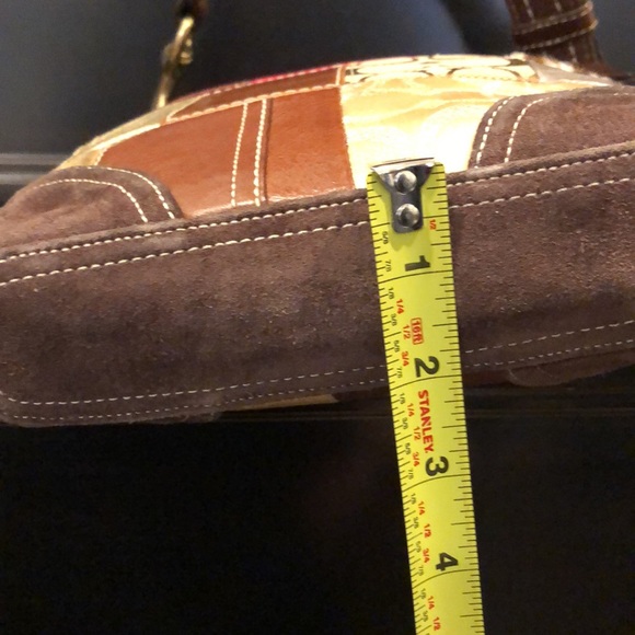 COACH Patchwork Madras Crossbody Shoulder Bag Adjustable Strap Vintage Duffle - Picture 17 of 17